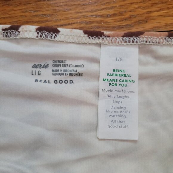 NWT AERIE | Cheekiest Leopard Side Tie Bikini Swim Bottom | Sz. L - Picture 4 of 7